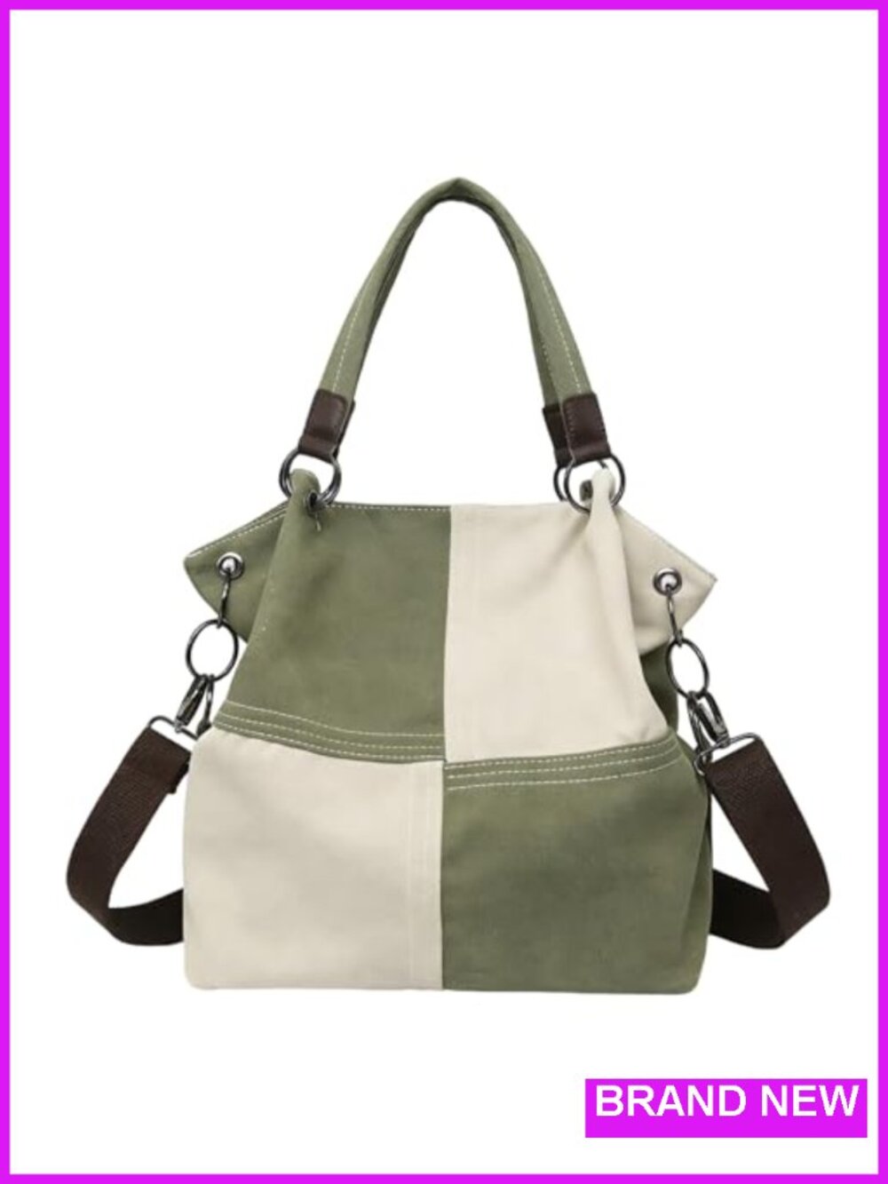 Canvas Convertible Tote Hobo Handbag Crossbody Lightweight